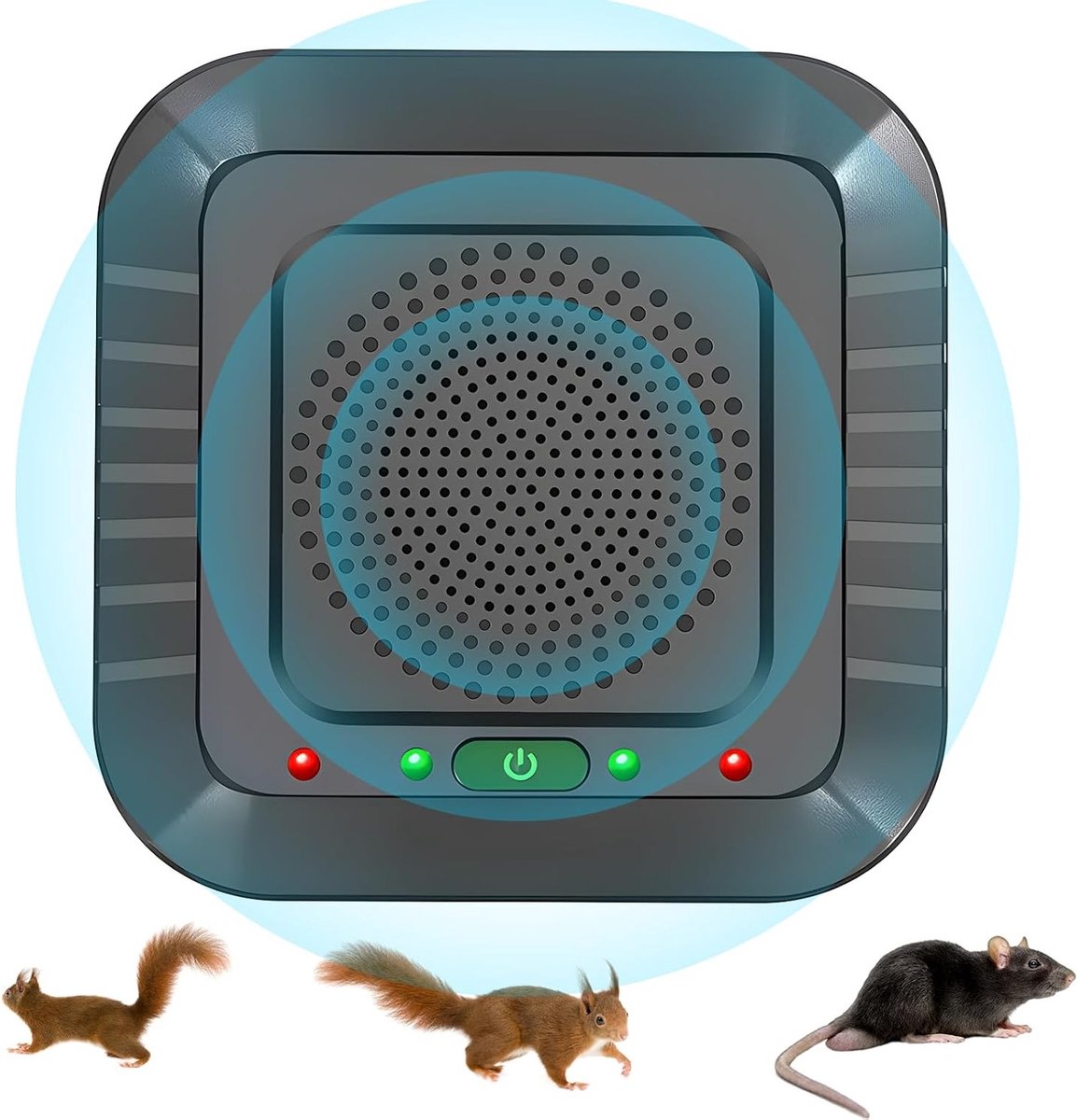Ultrasone Muizenafschrikker met 360° Dekking voor Ongedierte, Geluidsloos Hoogfrequent Apparaat voor Muizen, Vogels en Ongediertebestrijding in Huizen en Garages