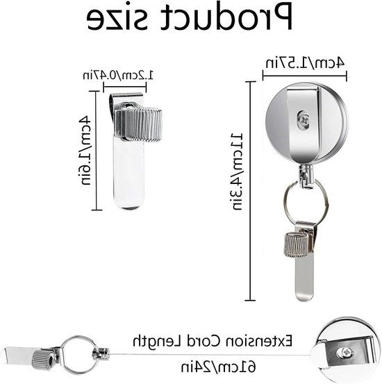 Retractable Pen Holder met Badge Reel en Verstelbare Spring Ring - Perfect voor Zorgprofessionals en Werknemers van Merkloos — afbeelding 5