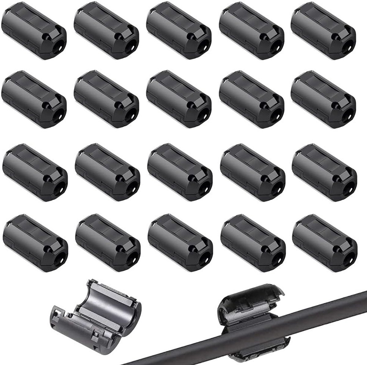 20 Stuks Ferrietringkern 3.5mm - Kabelclip voor Ruisonderdrukking, RFI EMI Bescherming en Hoge Frequentiefilter