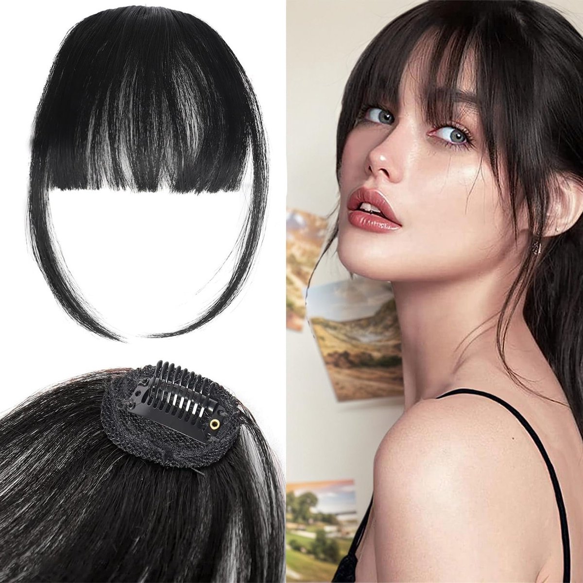 Natuurlijke Clip-in Pony voor Dames - 100% Menselijk Haar met Luchtige en Gebogen Look voor een Stijlvolle Frisheid