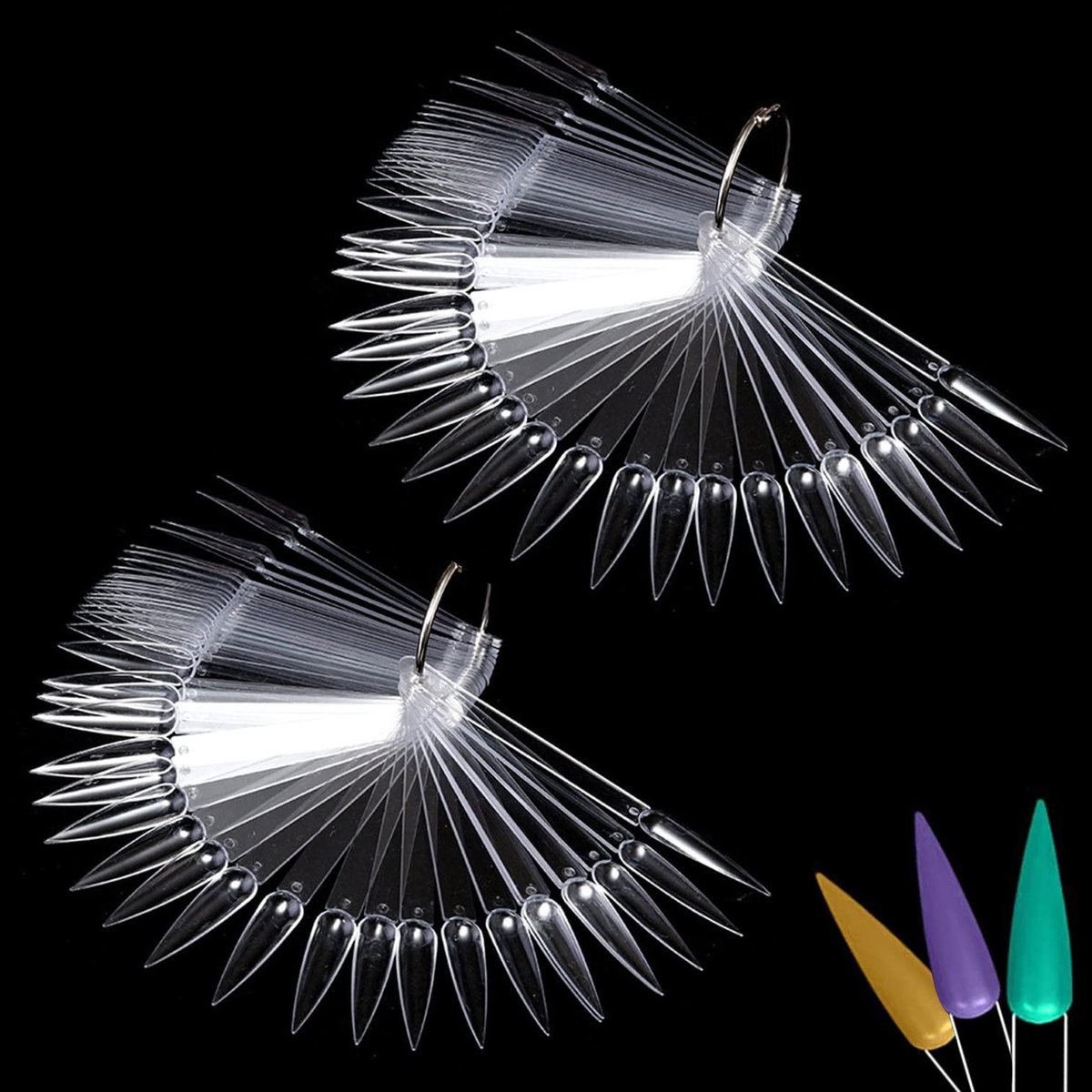 Set van 100 Doorzichtige Stalen Nagelsticks - Oefentips voor Nagelkunst, Kleurweergave en Professionele Nagelsalons