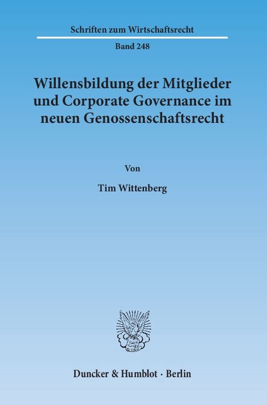 Willensbildung der Mitglieder und Corporate Governance im ne ... - cover