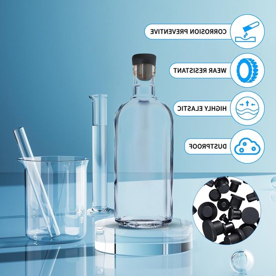 Siliconen Rubber Stoppers en Caps voor Ronde Gaten, Geschikt voor 4-9.5 mm Binnenmaat, Zwart Rubber voor Diverse Toepassingen van Merkloos — afbeelding 4