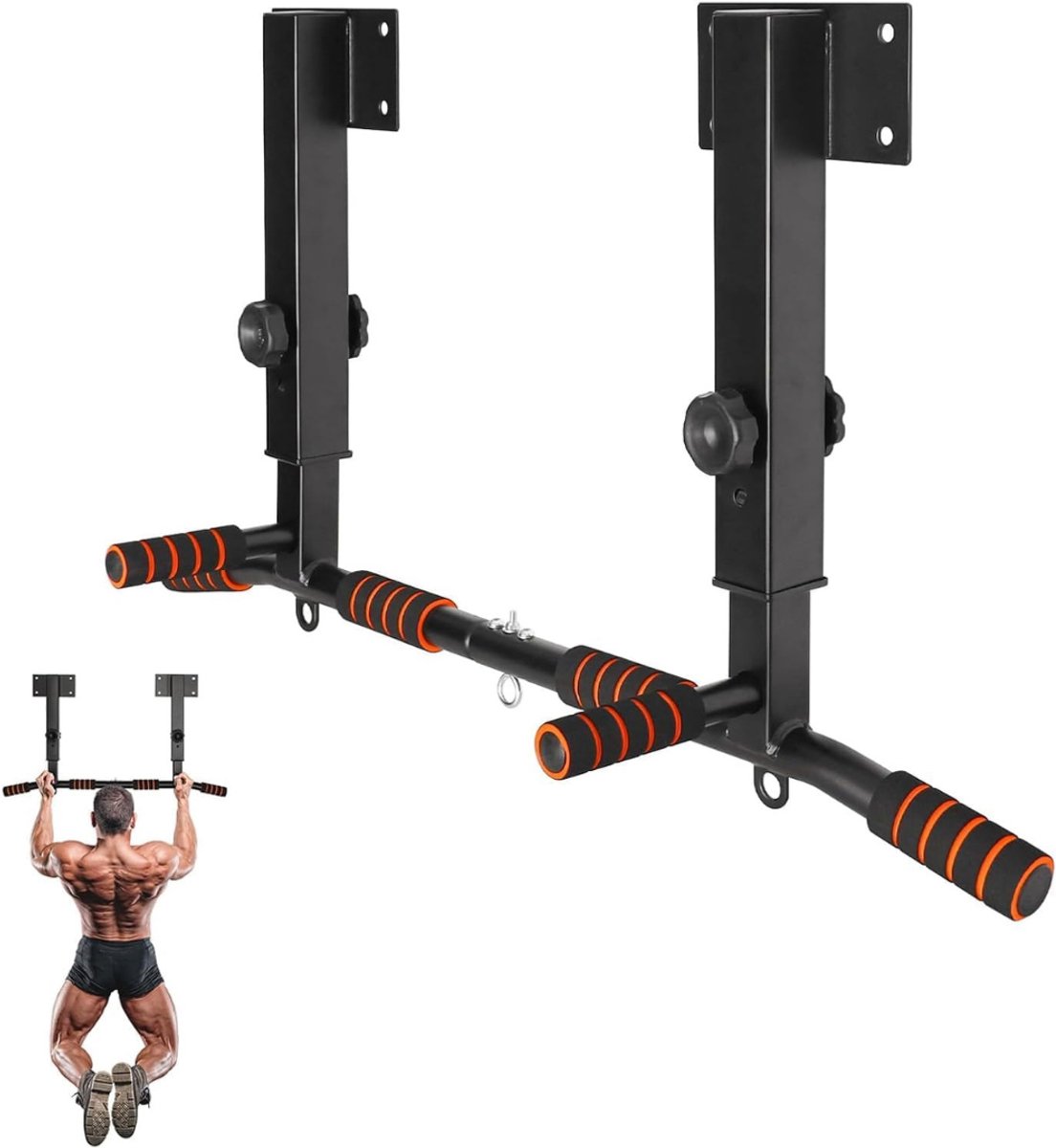 KAD® Pull Up Station - Pull Up Bar - Wasstrips - Zwart - 93cm x 93cm x 62cm