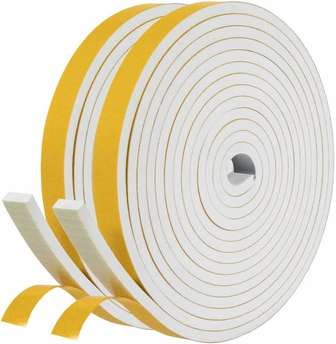 Draught Strip voor ramen, 2 rollen van 12mm x 6mm x 4m, zelfklevende weerbestendige afdichting, 8 meter lang, ideaal voor tochtpreventie en energiebesparing