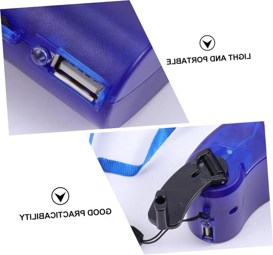 Draagbare handgenerator met LED-noodlicht, USB-noodstroomaggregaat en powerbank voor camping en noodgevallen — afbeelding 2