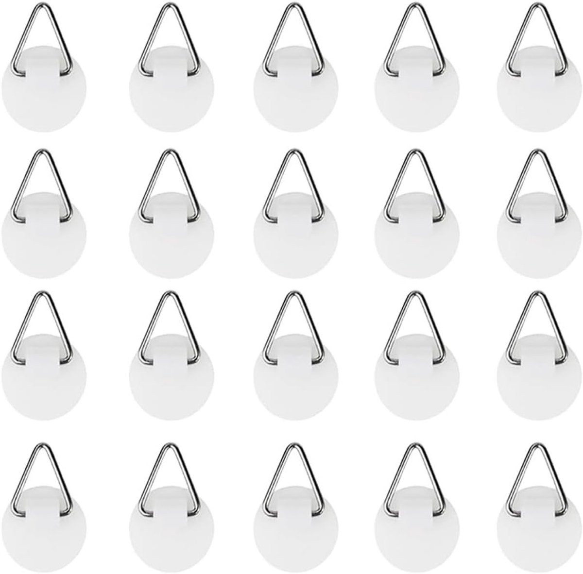 Zelfklevende fotohaken, 20 stuks, rond en wit, ideaal voor het ophangen van foto's en posters