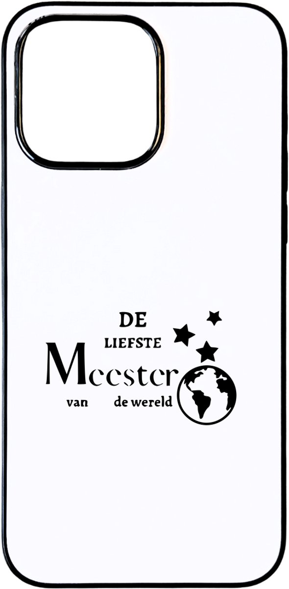 Hacebo® - De liefste meester van de wereld telefoonhoesje - Meester - Leraren docenten - telefoonhoesjes - Cadeau - hoesje geschikt voor iPhone 15 Pro Max