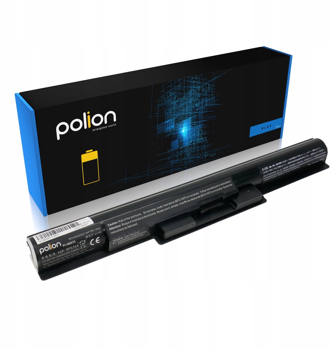 Polion Serie - Laptop Bateria - 2200mAh - Voor Sony Vaio - VGP-BPS35