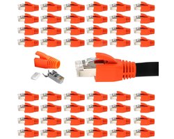 100 stuks RJ45 netwerkpluggen, pass-through Cat7 en Cat6A, afgeschermde zelfassemblage, ideaal voor LAN-installatie, geschikt voor switch, TV, ADSL en modem