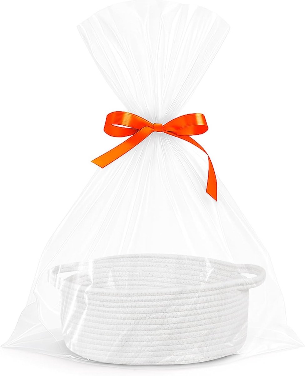 Lege geschenkmand voor diverse gelegenheden, gevlochten mand voor babyshower, verjaardag, bruiloft, Pasen en Kerstmis, ideale geschenktassenset