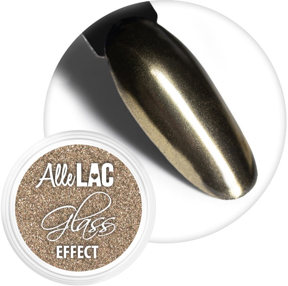 AlleLac Glass Effect - Nagelpoeder - Gouden Nr 1 - Lustrum Effect - Nageldecoratie