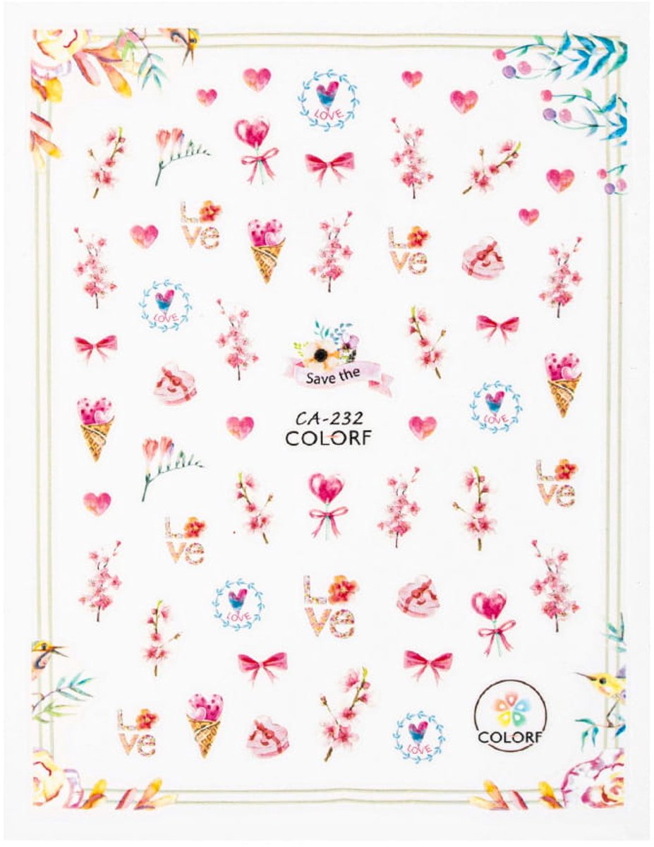 GNB-LAB CA-232 - Zelfklevende Nagelstickers - Valentijnsdag - Universeel