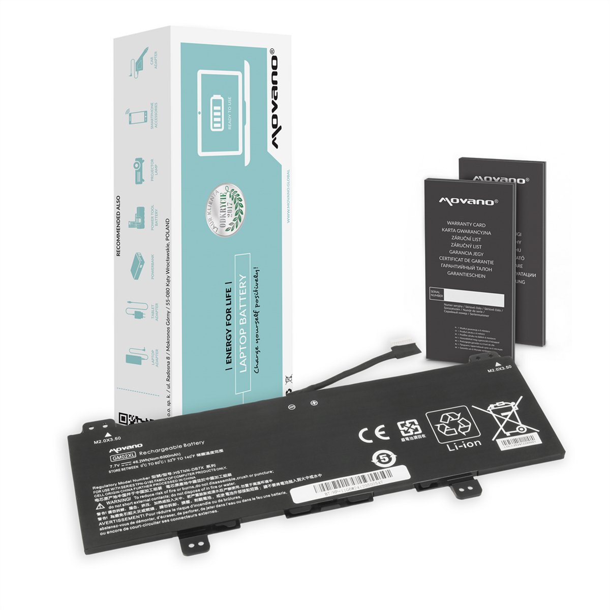 Movano - Bateria GM02XL - Batterij voor HP ChromeBook - Li-Ion - 500 cycli - 12 maanden garantie