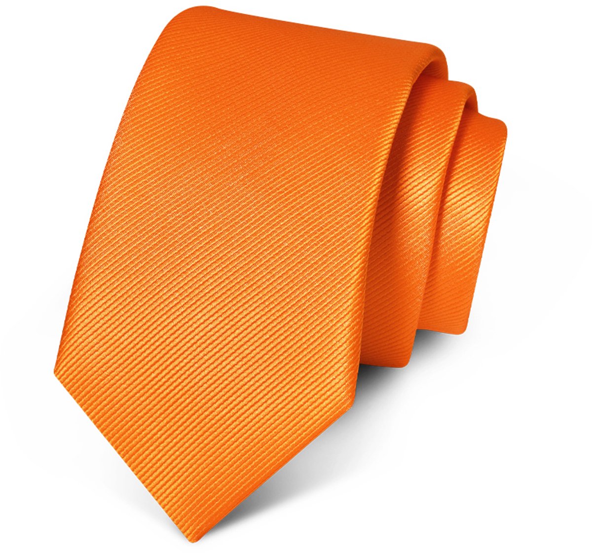 Premium Ties - Luxe Stropdas Heren - Polyester - Oranje - Incl. Luxe Gift Box!