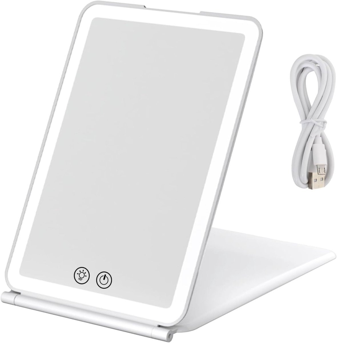 Draagbare LED Make-up Spiegel met 3 Kleurinstellingen en Oplaadbare Batterij