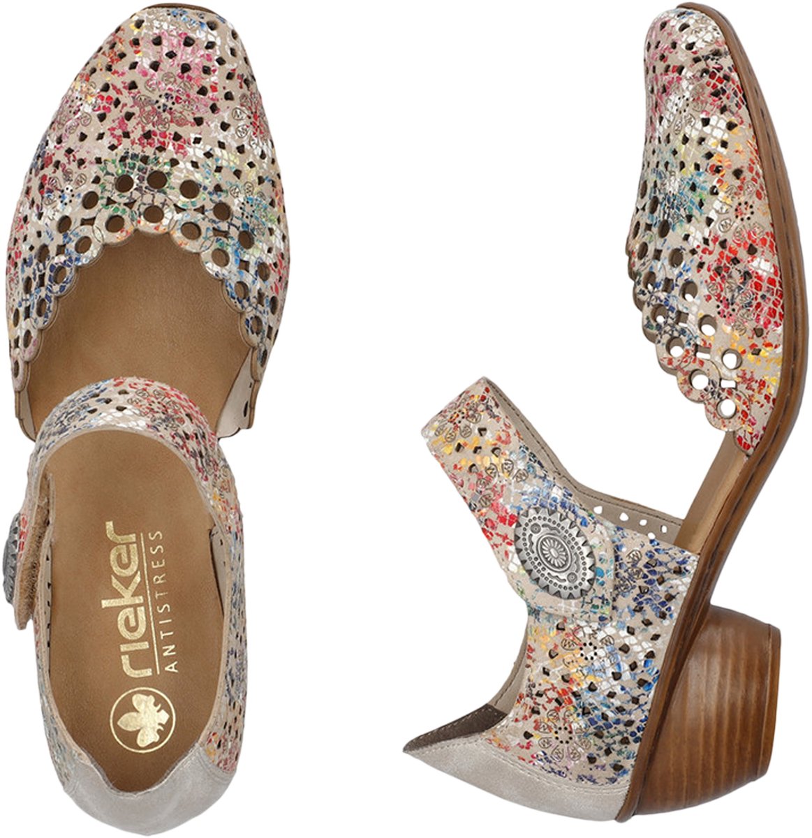 Leren sandalen met hak