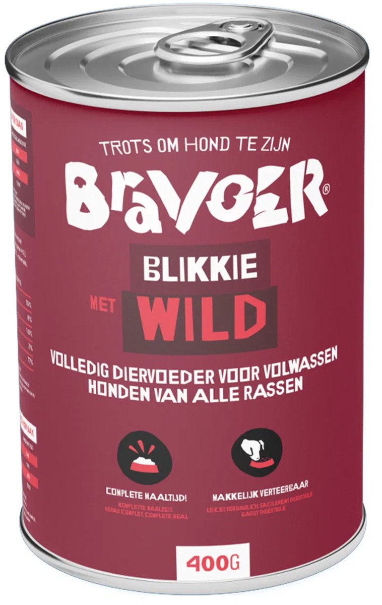 Blikkie met wild 400g - 12 stuks