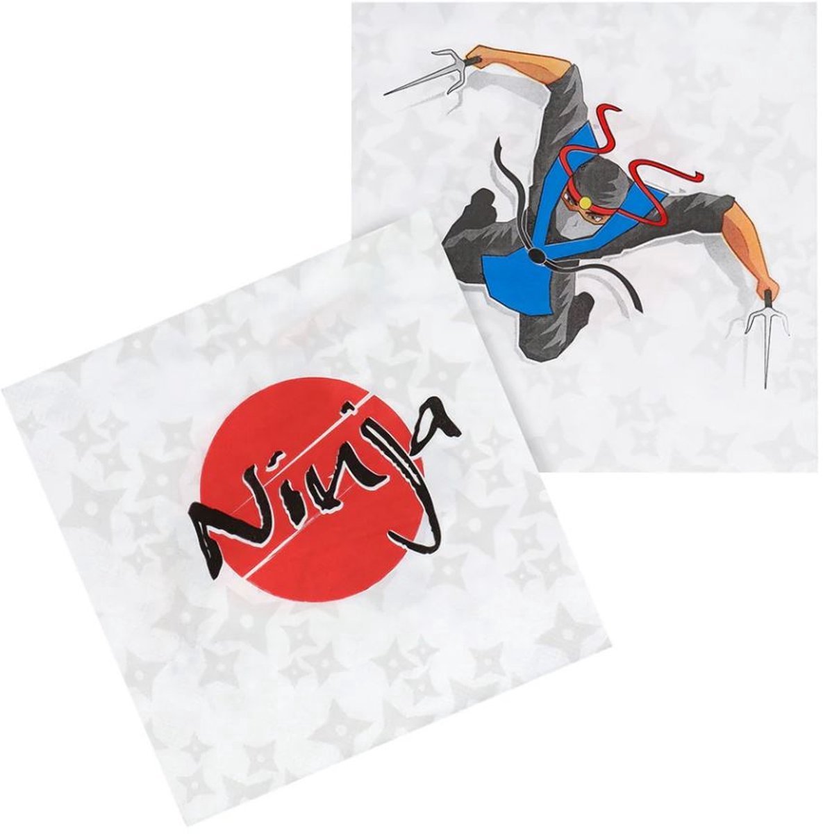 20x servetten - Feestservetten - Ninja - Superhelden - Helden - Kinderfeest - Servetjes - Gebaks servetten - Party napkins- 33 x 33 cm - Jonyx