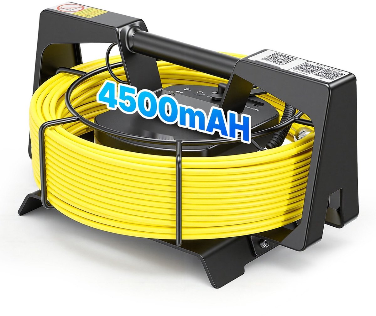 Endoscoopcamera - WiFi pijp- en rioolcamera - Kabel 20 m met Metermarkering - Resolutie 1080p - Groothoeklens 120° - IP68 Waterdicht - LED's (12), 3-traps - Accu 4500 mAh