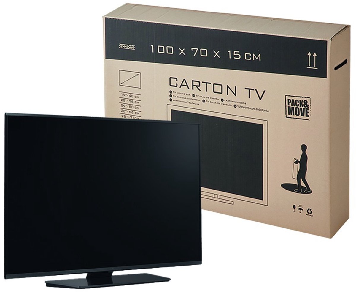 Pack and Move - Beschermdoos voor TV 47" - Verhuizing flatscreen - 100 x 15 x 70 cm - Versterkt karton