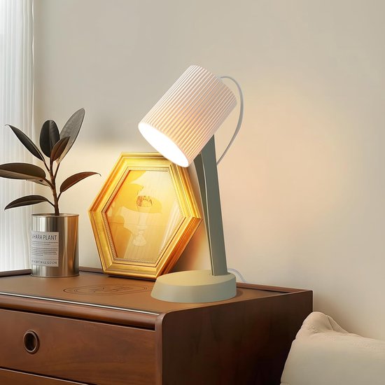 Glitzerlife - Tafellampen Tafellamp - 2 stuks - E14 Bedlampje met snoer - Moderne design tafellamp - Leeslamp slaapkamer - Ø19,5x37,4 cm - Groen