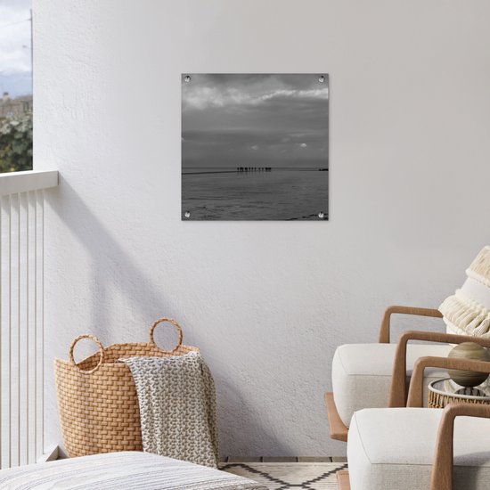 Posters de jardin Mer des Wadden - Zwart - Wit - Mer des Wadden - 50x50 cm