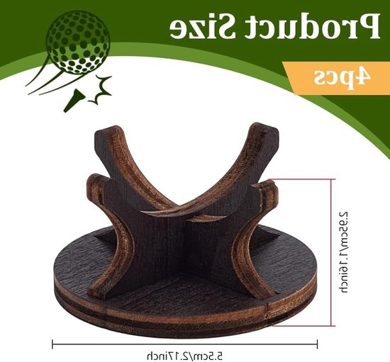 4 Stuks Houten Tentoonstellingsstand voor Golfballen en Baseballs, Multifunctionele Display Set, Bruin, 5.5x3cm, Ideaal voor Verzamelobjecten en Sportaccessoires van Merkloos — afbeelding 5