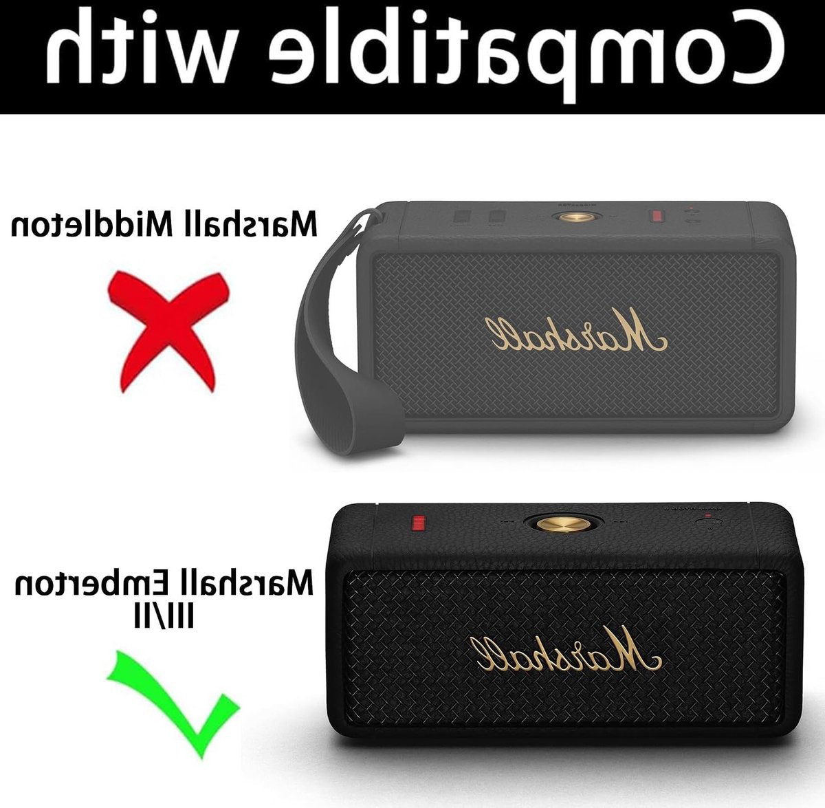 Draagtas voor Marshall Emberton III / II Bluetooth Speaker, Hard Shell, Zwart, Bescherming en Mobiliteit – foto 3