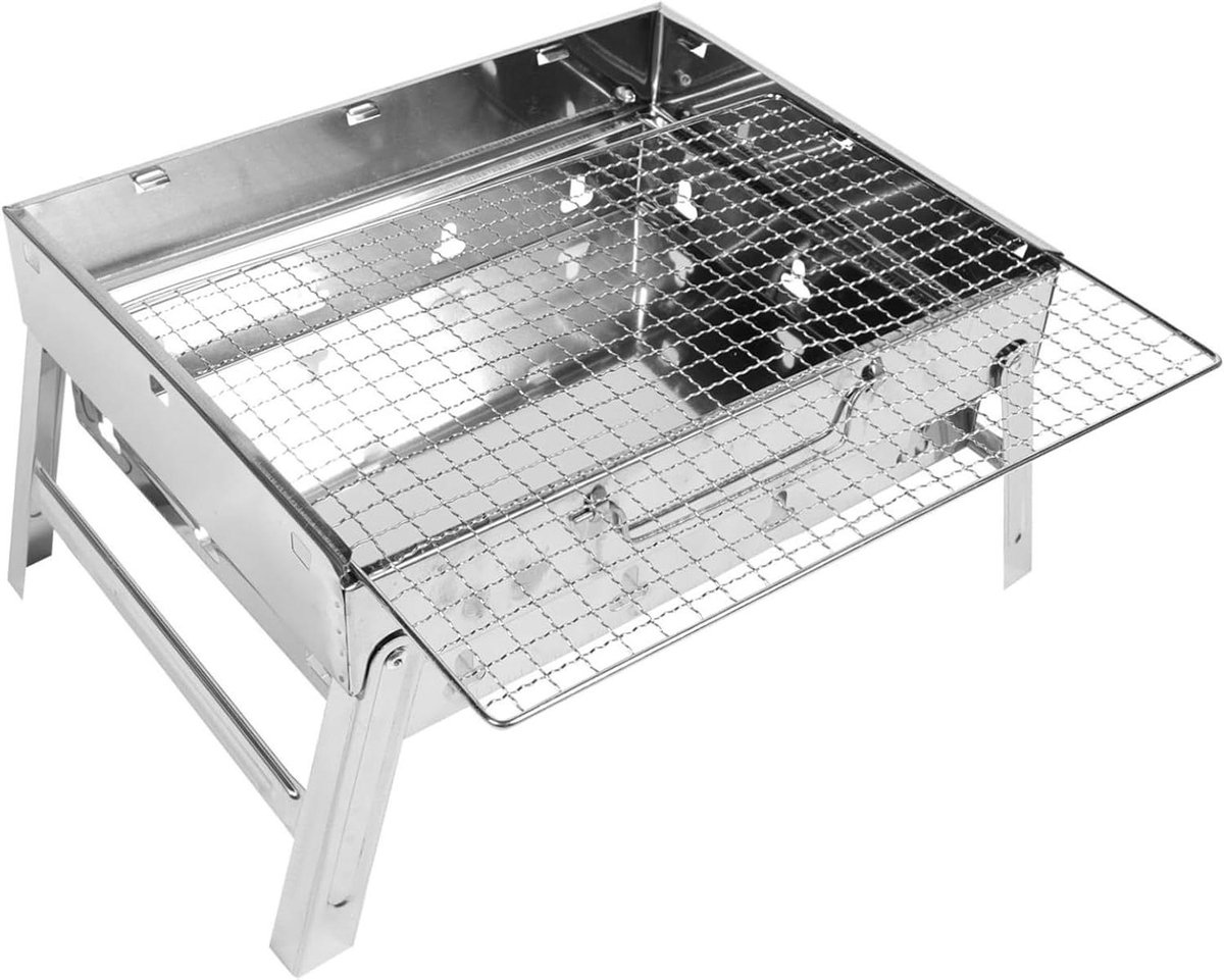 Barbecue Oven - Draagbare Grill - Buiten Koken - Inklapbaar Ontwerp - 35 x 28 x 20.5 cm - Zilverkleurig