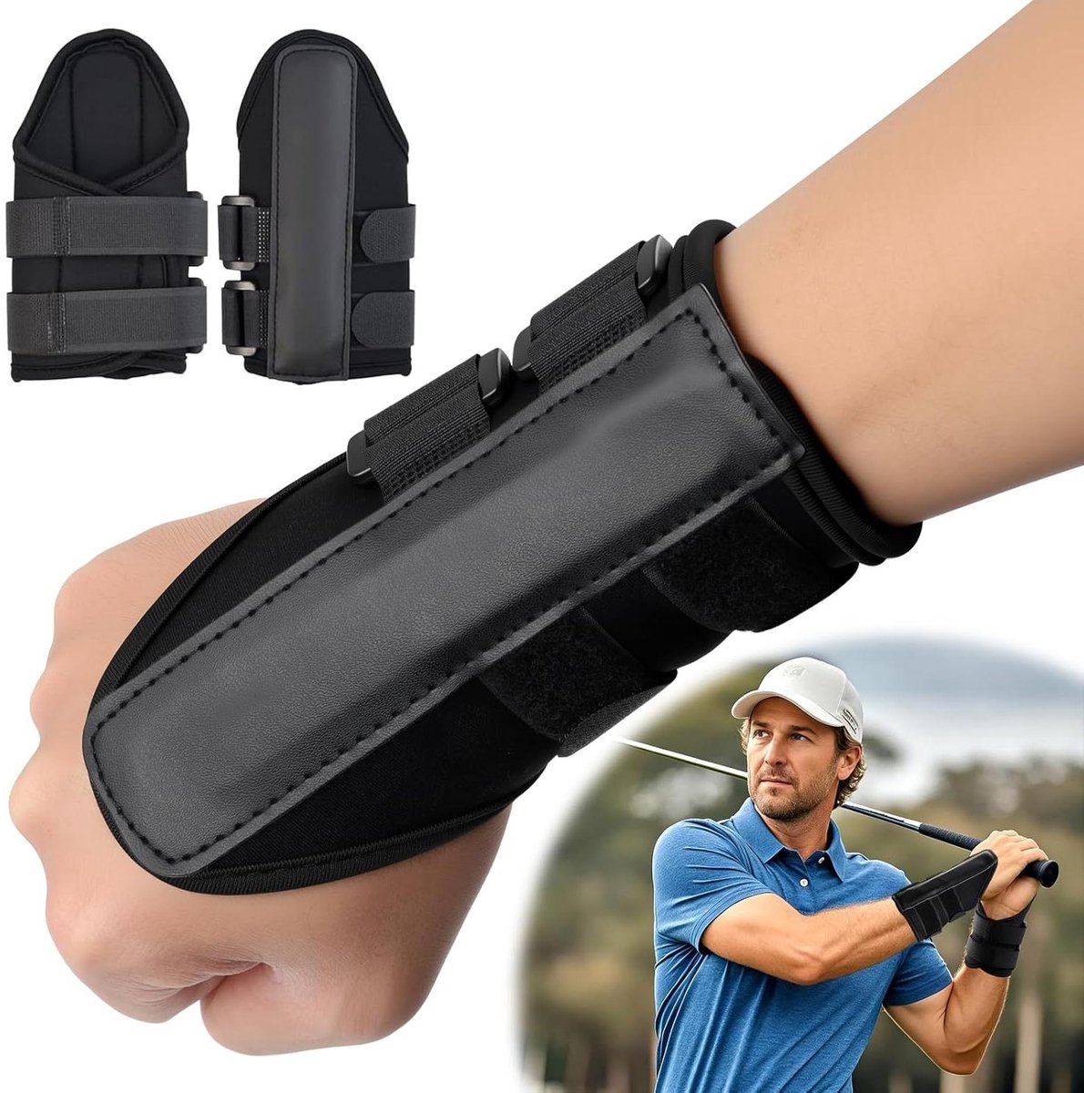 Golf Polsband - Pols trainer - Golfswing Verbeteren - Verstelbare Band - 2 stuks - Zwart
