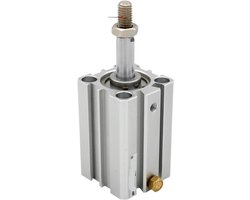 Luchtcilinder - Enkelwerkend - Industriële Automatisering - Compact Ontwerp - 50 mm Slag - Zilverkleurig