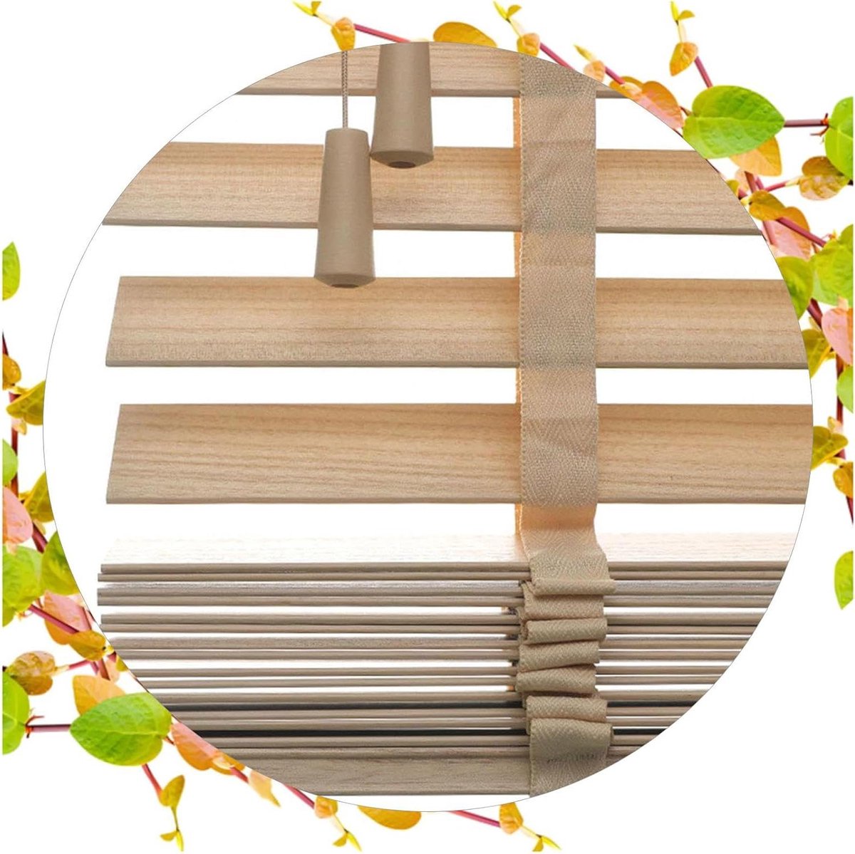 Houten Jaloezieën - Raambekleding - Privacy Instellen - Natuurlijke Look - 70 x 130 cm - H