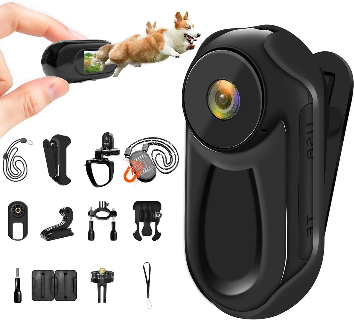 Mini Actie Camera - Draagbare Bodycam - Avonturen Vastleggen - Ultra Lichtgewicht - 1080p Resolutie - Zwart