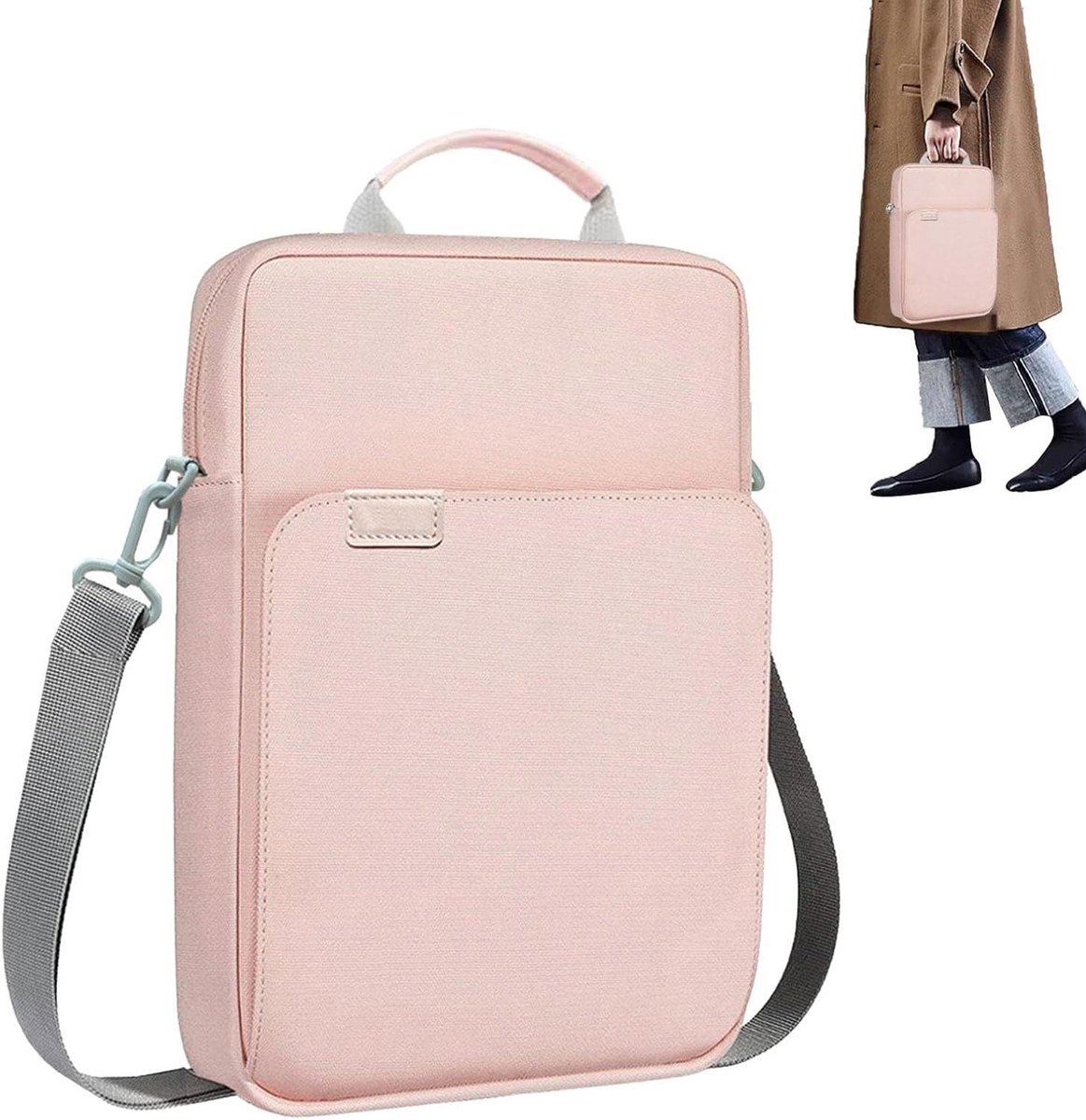 Tablethoes - Laptoptas Beschermhoes - Veilig Transport - Met Schouderband - 36 cm - Zwart