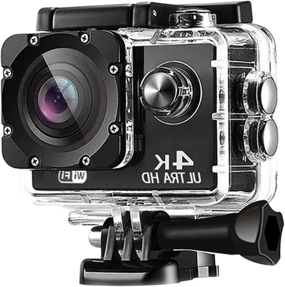 Sportcamera 4K - Actiecamera Outdoor - Avontuur Vastleggen - Waterdicht Tot 30M - 2 Inch Scherm - Zwart
