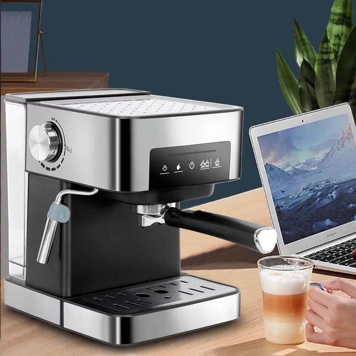 Espressomachine - Koffiezetapparaat - Thuis barista - 20 bar druk - Halfautomatisch - Zwart