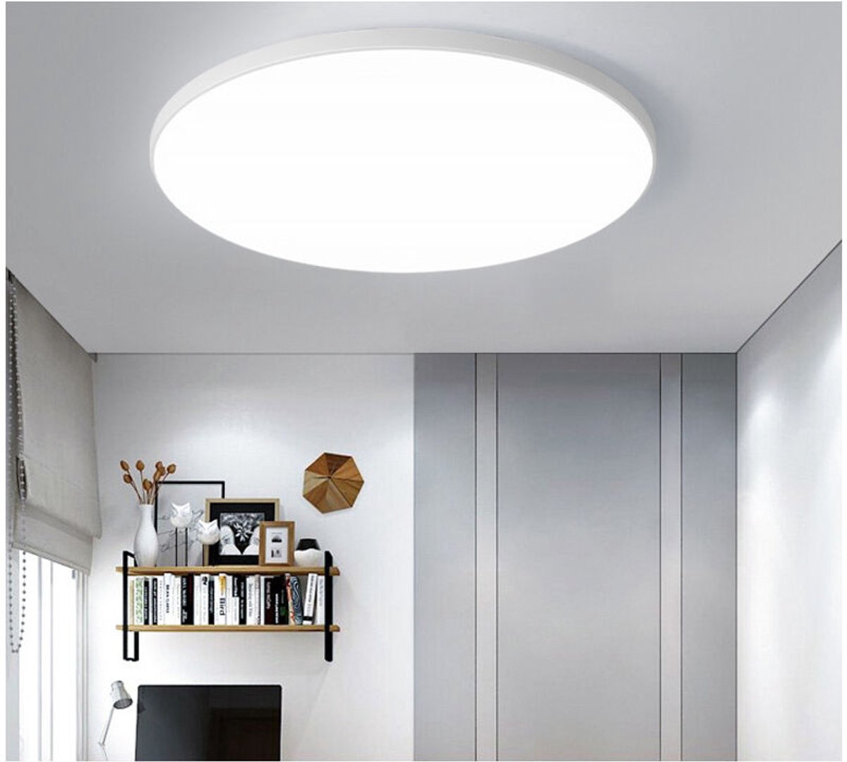 Badkamerwandlamp van 18 W, 1700 lumen, neutraal wit licht (5000K), waterdicht, geschikt voor woonkamer, badkamer, slaapkamer, keuken, balkon, garage, diageschikt voorer 23 cm, hoogte 3 cm.
