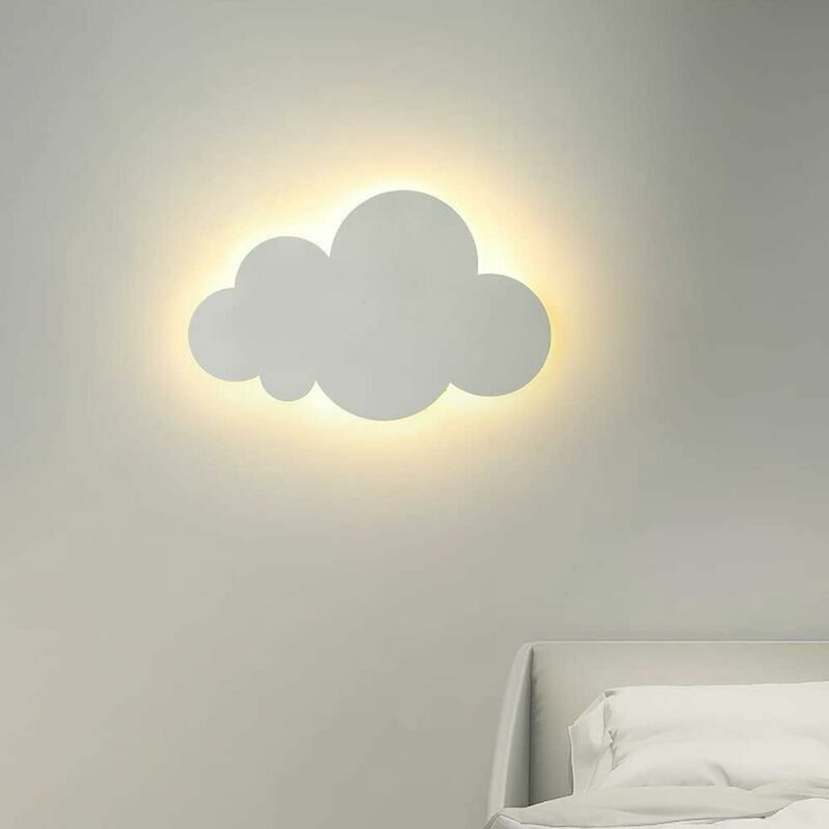 Moderne wandlampgeschikt voor binnen - Acryl lampenkap geschikt voor ingebouwde LED-verlichting - Ideaalgeschikt voor kinderkamers - Wit