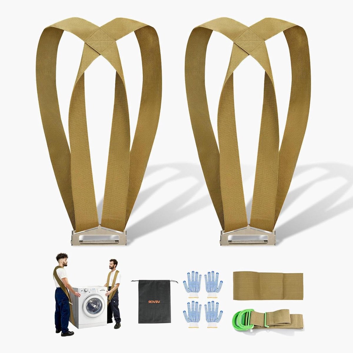 Verhuisbanden Set - Tilbanden Systeem - Meubels Verplaatsen - Ergonomische Drukverdeling - 1000 Lbs Draagvermogen - Hoge Zichtbaarheid