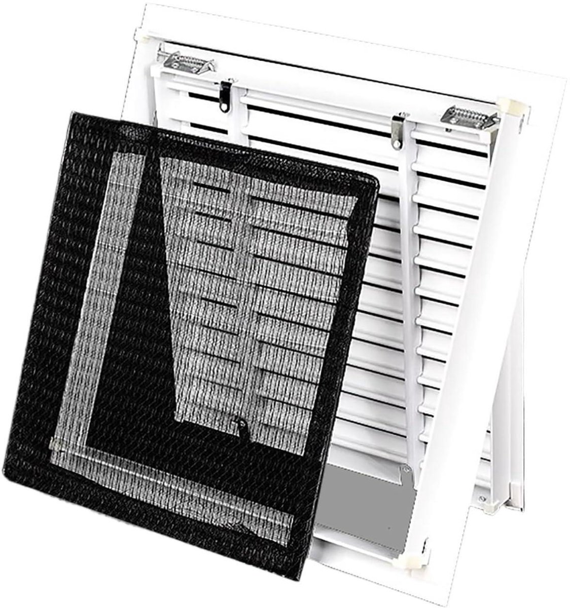 Ventilatierooster - Luchtuitlaat - Luchtcirculatie Verbeteren - Verwijderbare Lamellendeur - 35x35 cm - Zwart