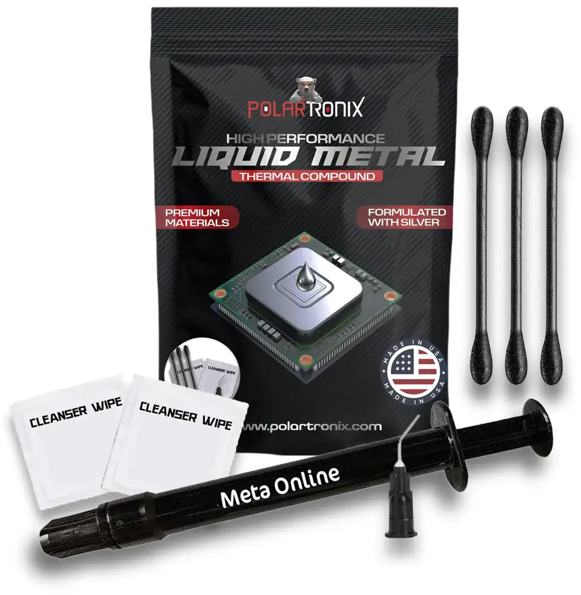 PolarTronix Vloeibaar Metaal Thermal Paste 1.5g – 130W/mK – Koelpasta voor PS5, CPU & GPU
