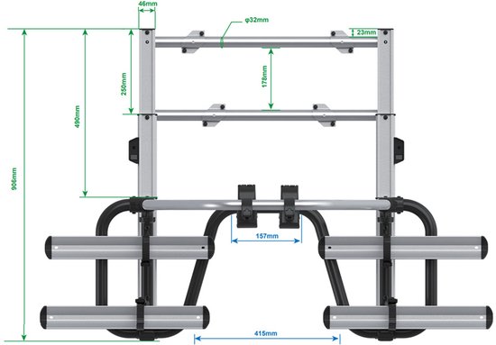 Enduro BS260 Fietsendrager - caravan dissel - compact frame - schuifsysteem van Enduro — afbeelding 3