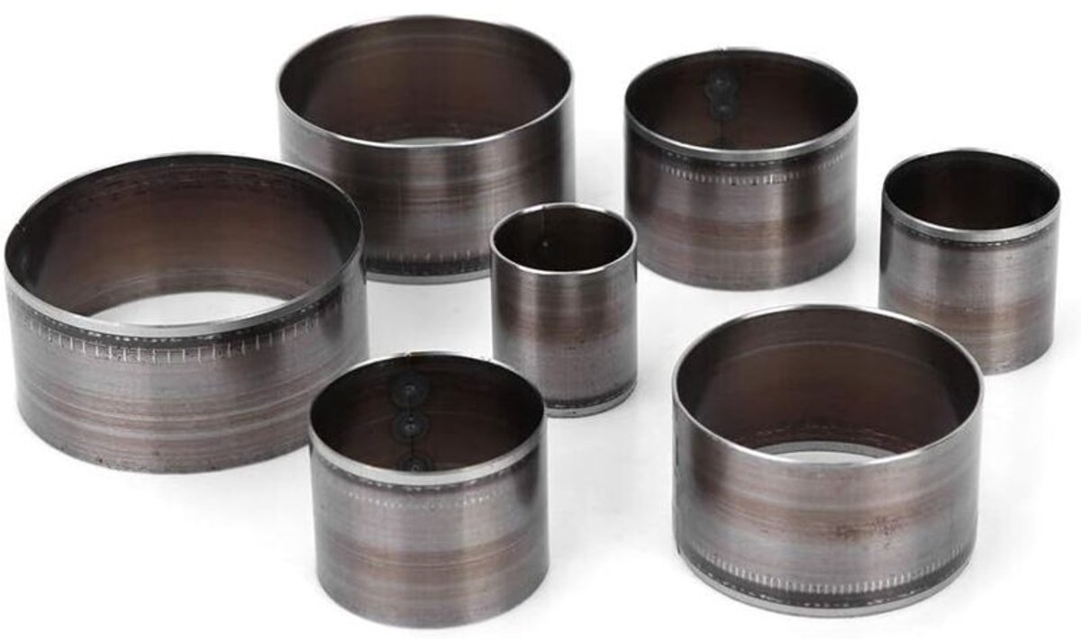 Lederponsset, 7-delige ledersnijset, ronde stalen ponsen, maten 20 mm/25 mm/30 mm/35 mm/40 mm/45 mm/50 mm.