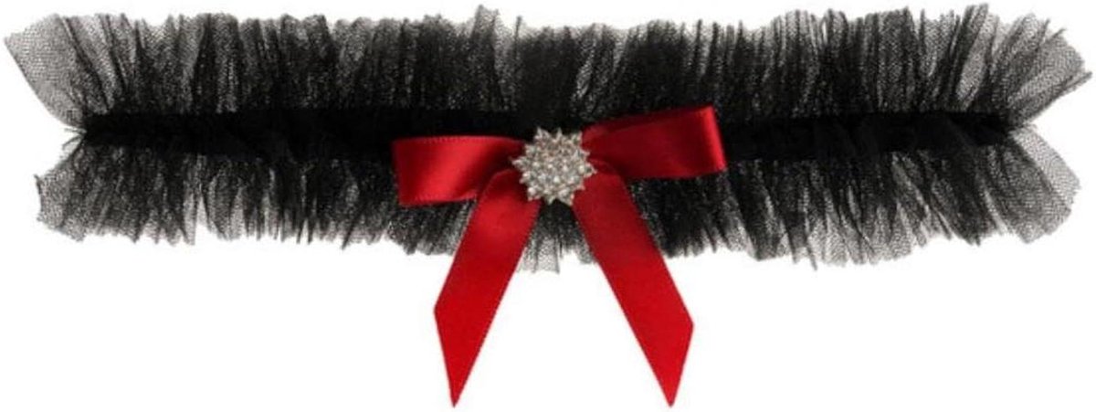 Kousenband Set - Bruidsaccessoires - Bruiloft Versiering - Kristal & Kant - 38-70CM - Roze