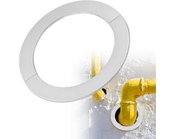 Decoratieve Rosette voor Afvoerbuizen, Binnengebruik, Geschikt voor Badkamer, Stalen Afwerking, Gatdiameter 160mm, Sanitair Oplossing, Pijpcap voor Esthetisch Gebruik
