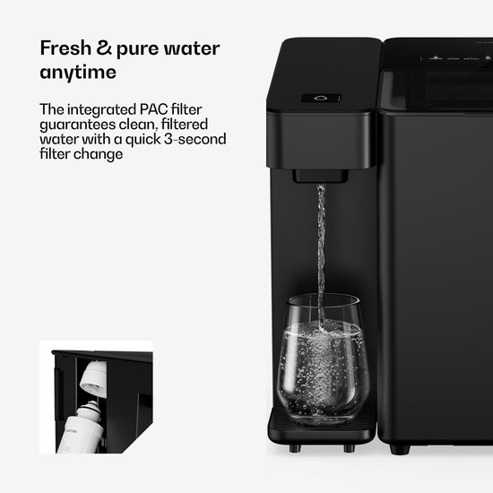 Klarstein Velaire ijsmachine & waterdispenser - IJsmachine voor op het aanrecht, 2 liter tank, 2 ijsblokjesformaten, PAC-filter, touchscreen, filterherinnering, 10 kg/24 uur, voor thuisgebruik van Merkloos — afbeelding 5