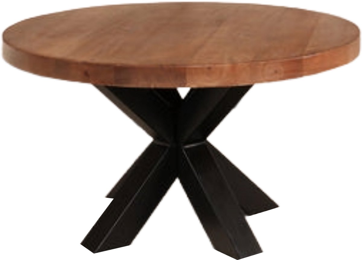 Lizzely Garden & Living Salontafel rond walnoot mangohout 70cm Jesse side table duurzaam hout mango bijzettafel