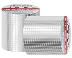 Waterdichte Butylrubber Afdichtingstape 5m x 10cm - Aluminiumfolie Zelfklevende Band voor Daklekkage, Scheuren en Buisbreuk