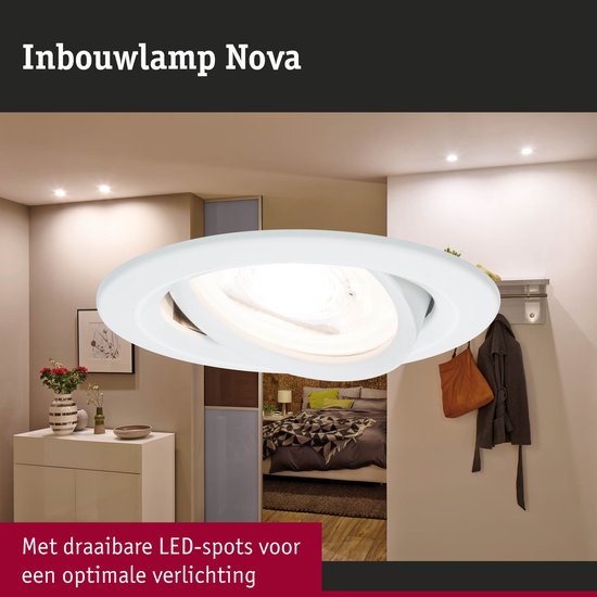 Inbouwlamp Nova zwenkbaar rond 84 mm 50° GU10 max. 35W 230V dimbaar Wit ...